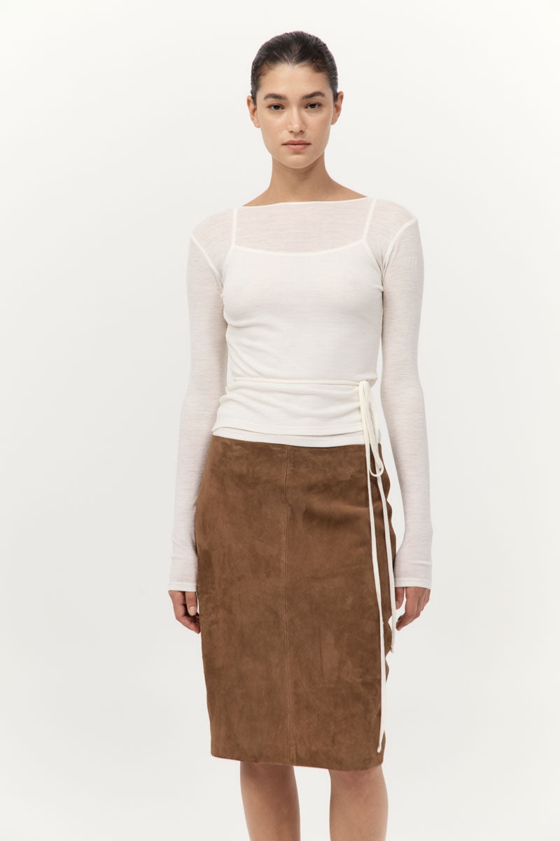 Baby Wool Wrap Top - Off White - 3