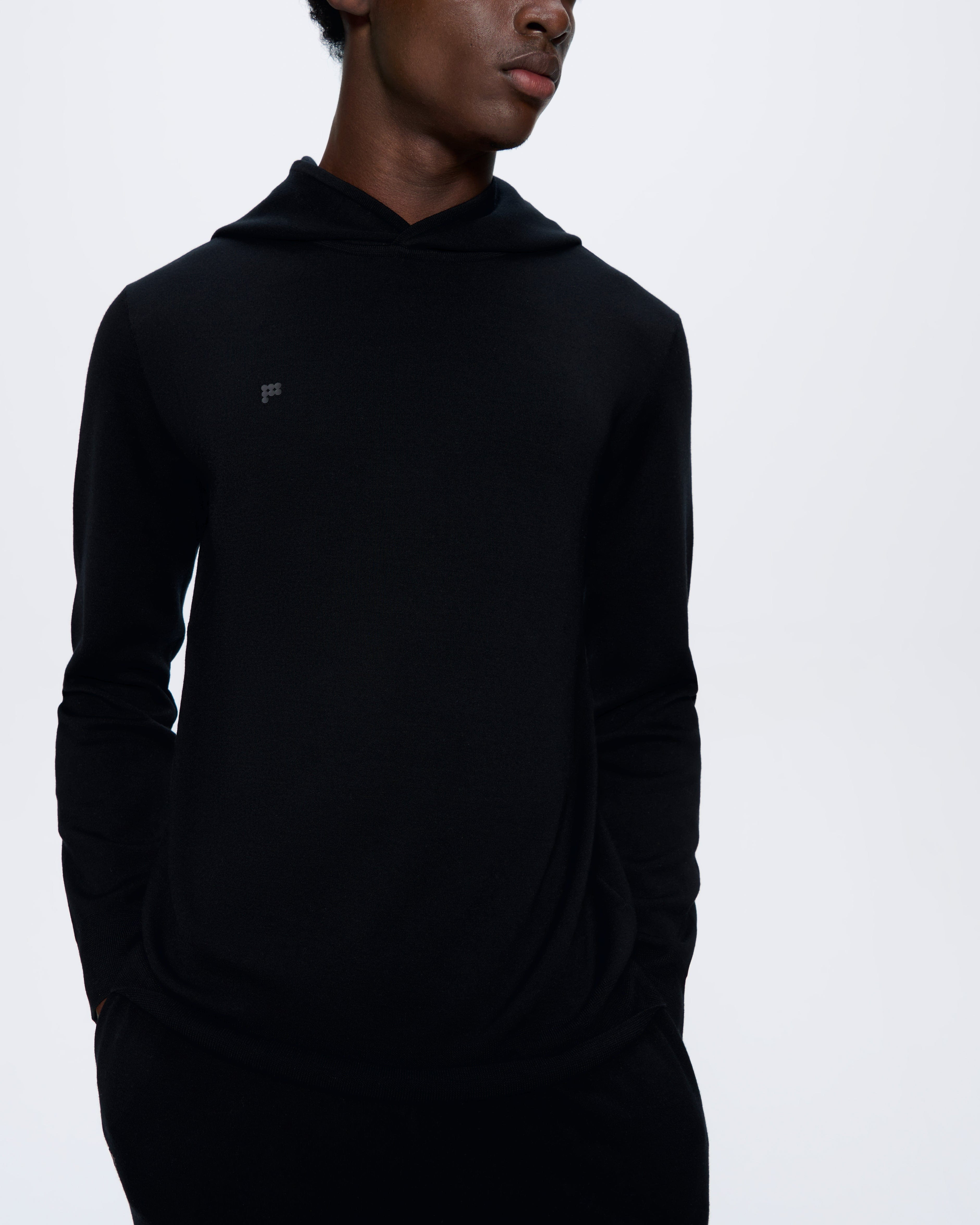 Mens DNA Regenerative Merino Wool Hoodie - Black - 4