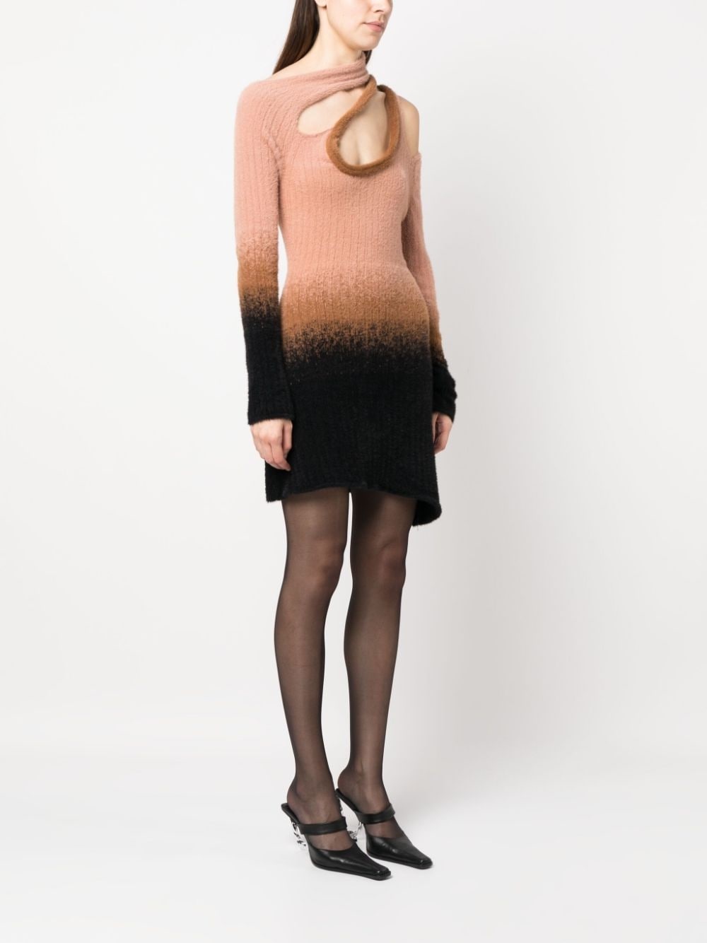 gradient-effect knitted mini dress - 3