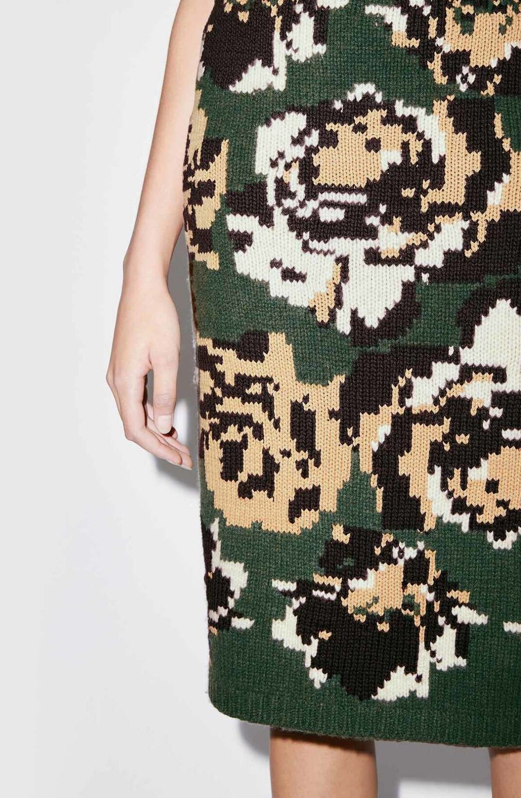 Pixel Flowers' wool midi skirt - 5