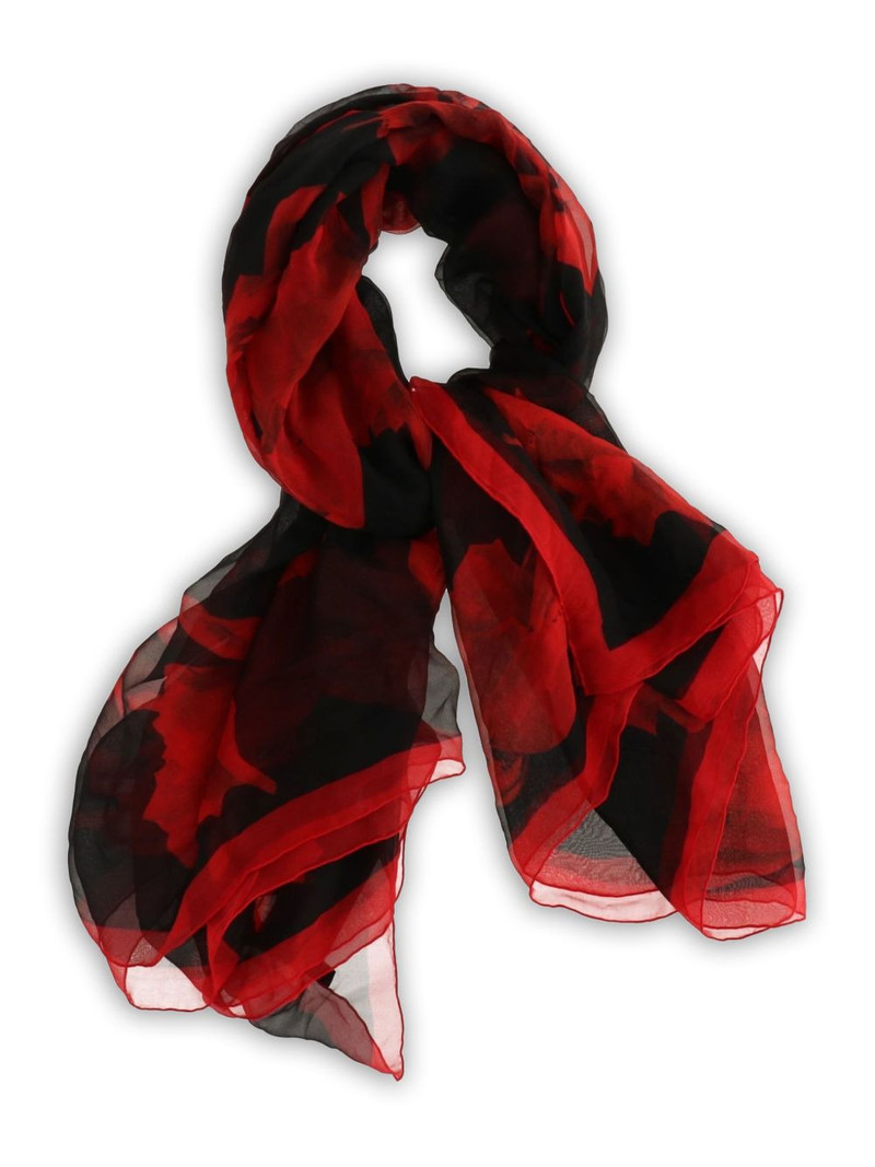 Alexander McQueen rose print scarf outlook