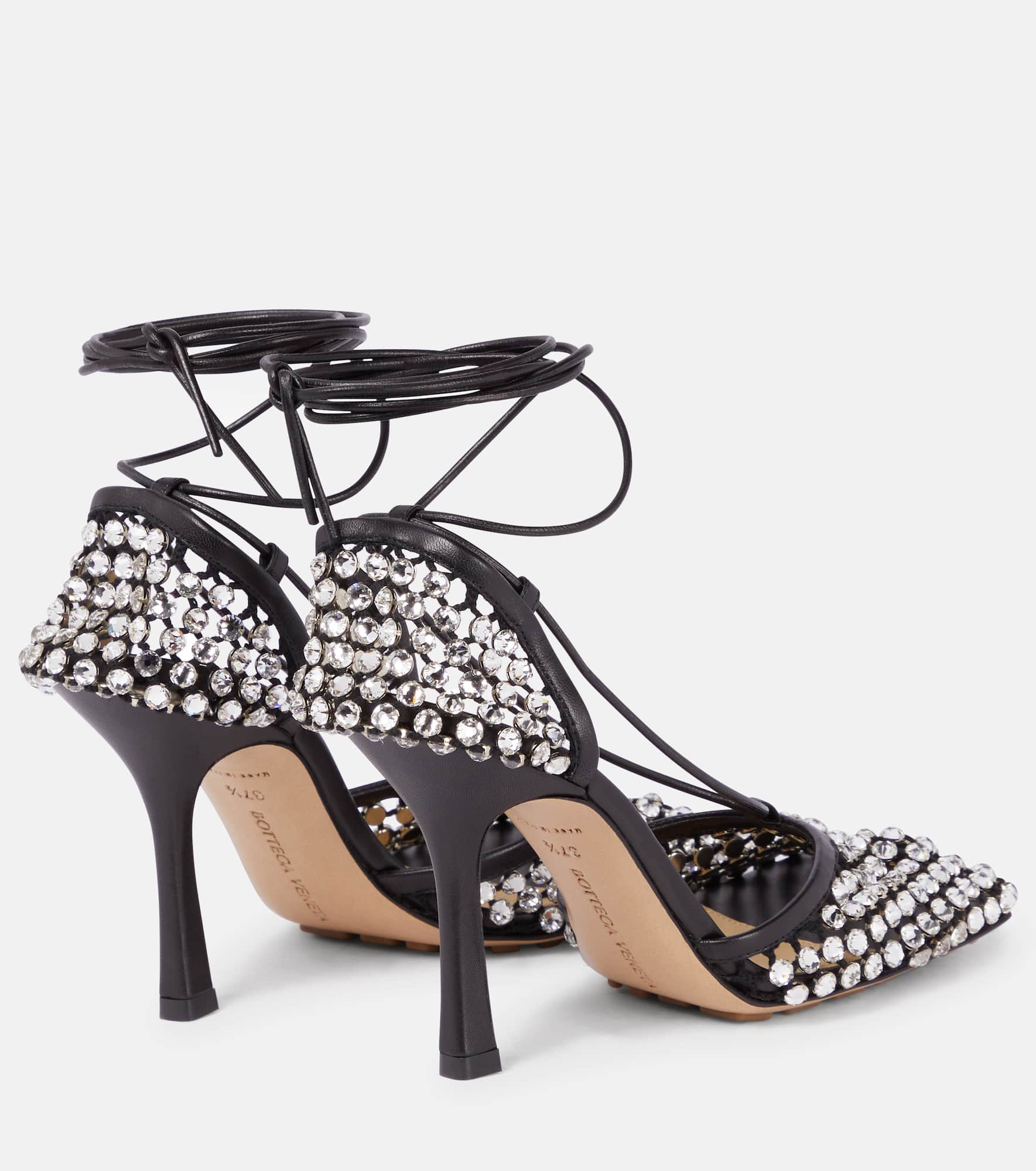 Stretch embellished mesh pumps - 3
