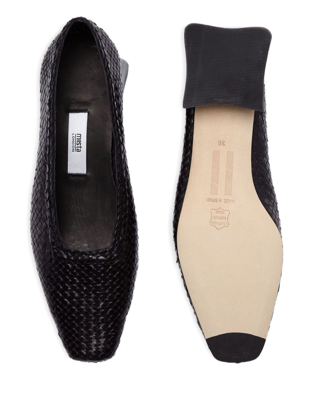 40mm woven-leather pumps - 3