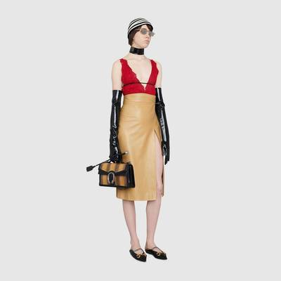 GUCCI Leather skirt with slit outlook