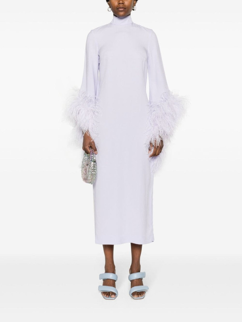 Taller Marmo Del Rio feather-trim dress outlook