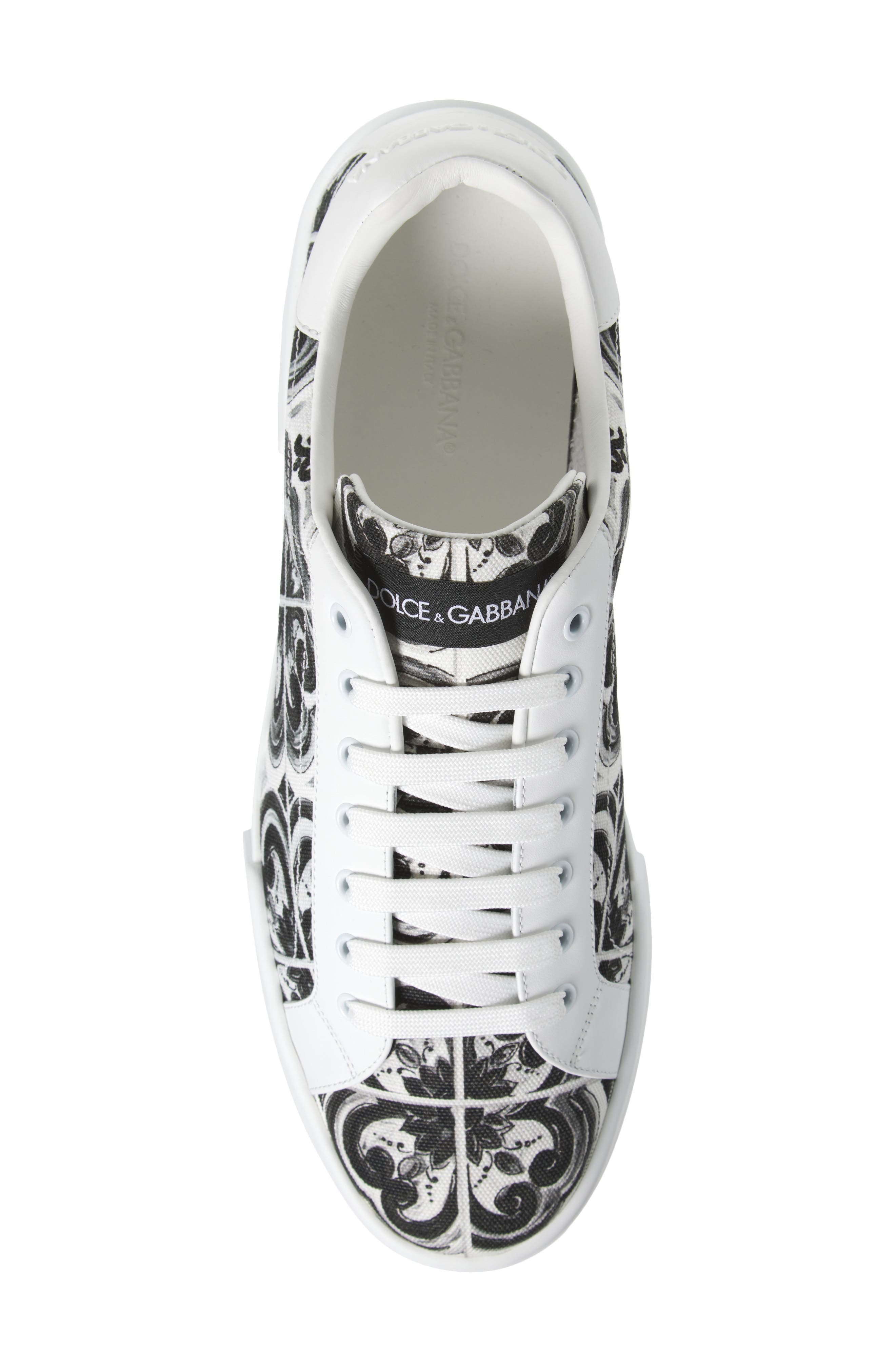 Dolce&Gabbana Portofino Majolica Print Sneaker in Iu3Tn Maiolica 3 Nero at Nordstrom - 5