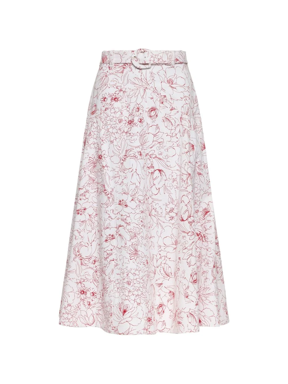 Nala floral-print belted midi skirt - 1