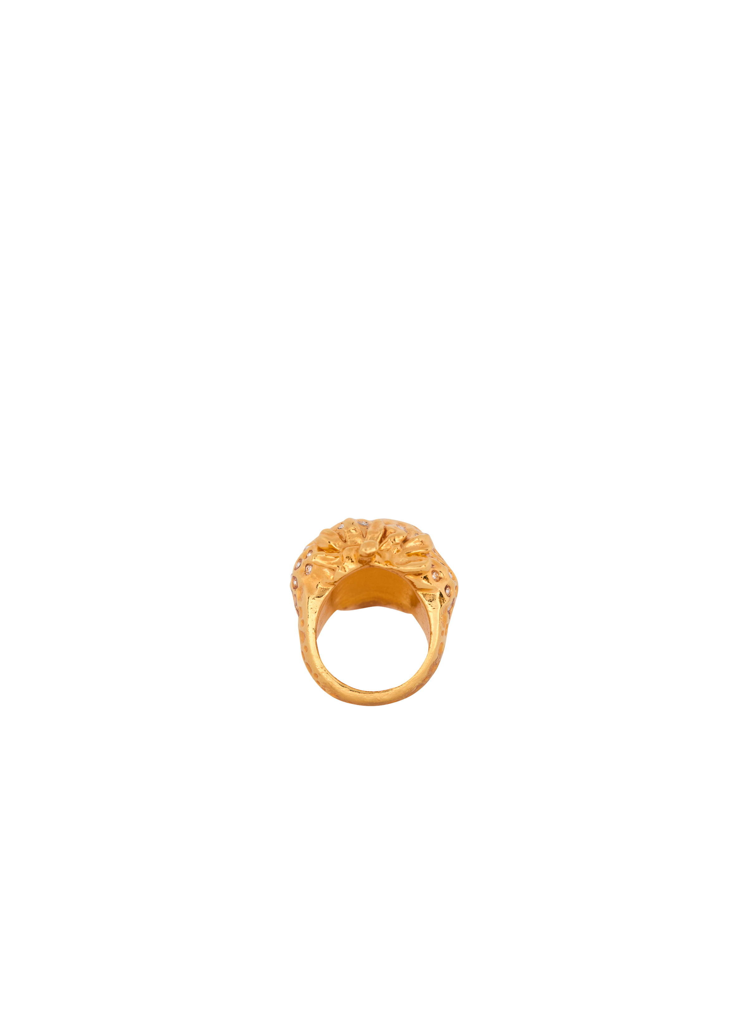 Strawberry brass and rhinestone ring - 4