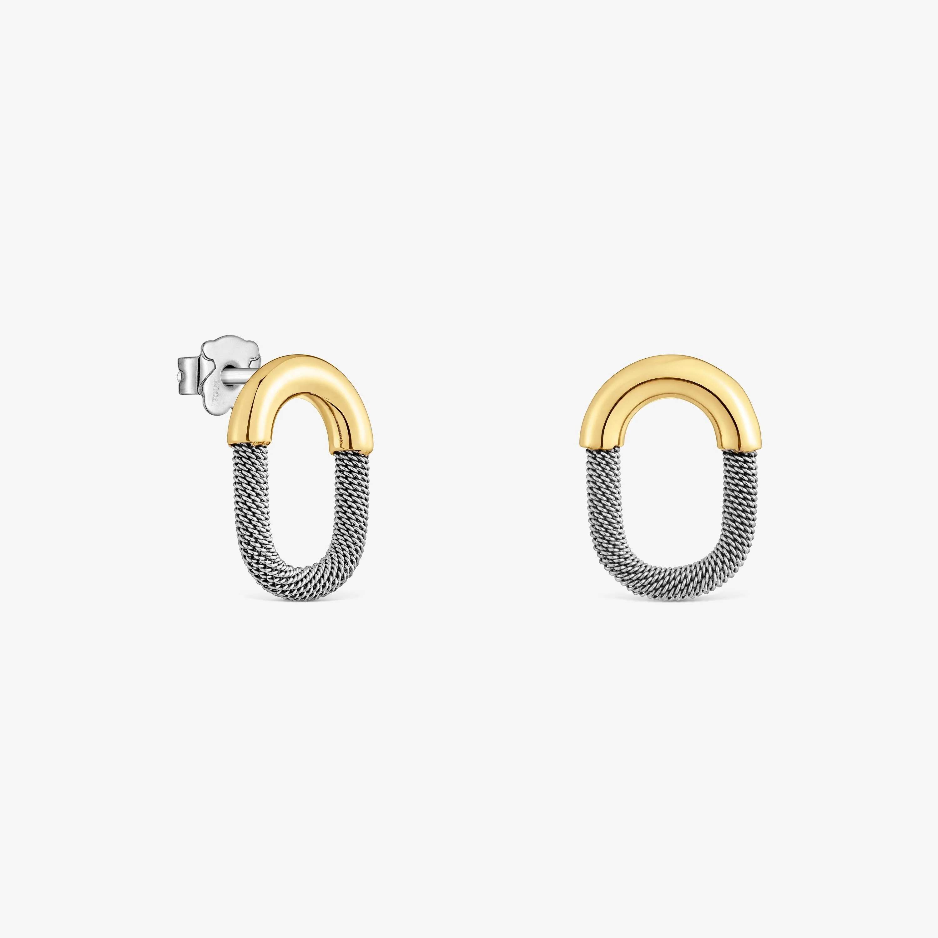 Steel and 14K solid gold Earrings TOUS Unlock - 1