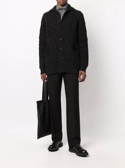 Junya Watanabe MAN chunky cable-knit long-sleeve cardigan outlook