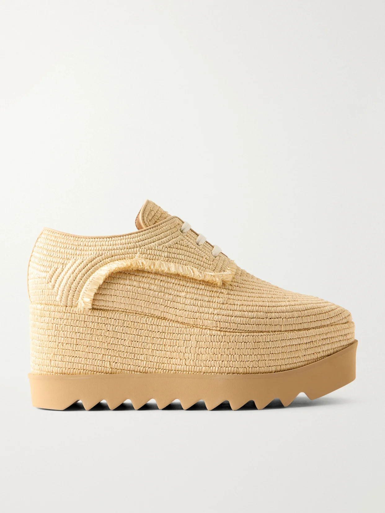 Elyse Woven Raffia Platform Brogues - 1