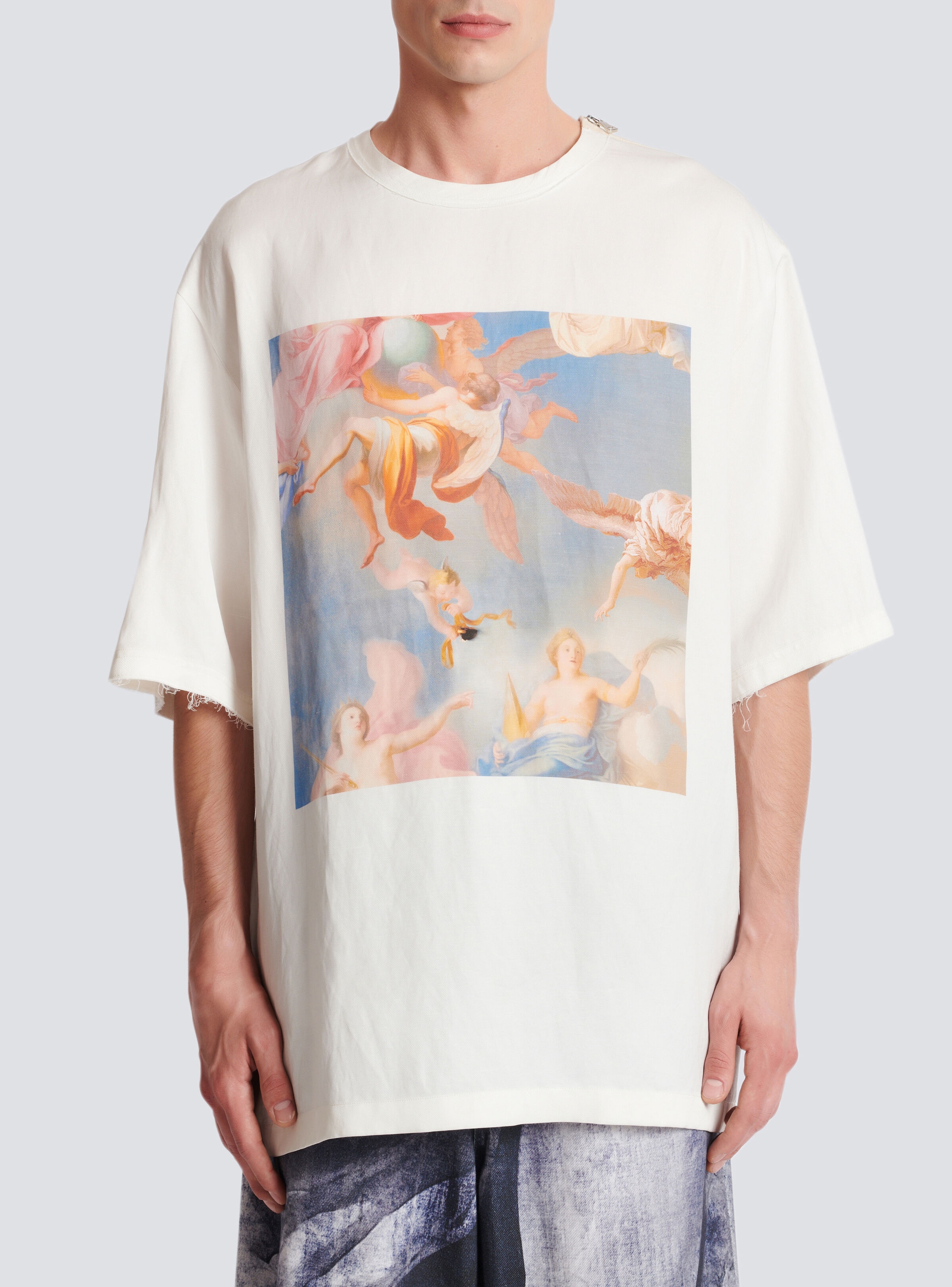 Sky print zipped T-shirt - 5
