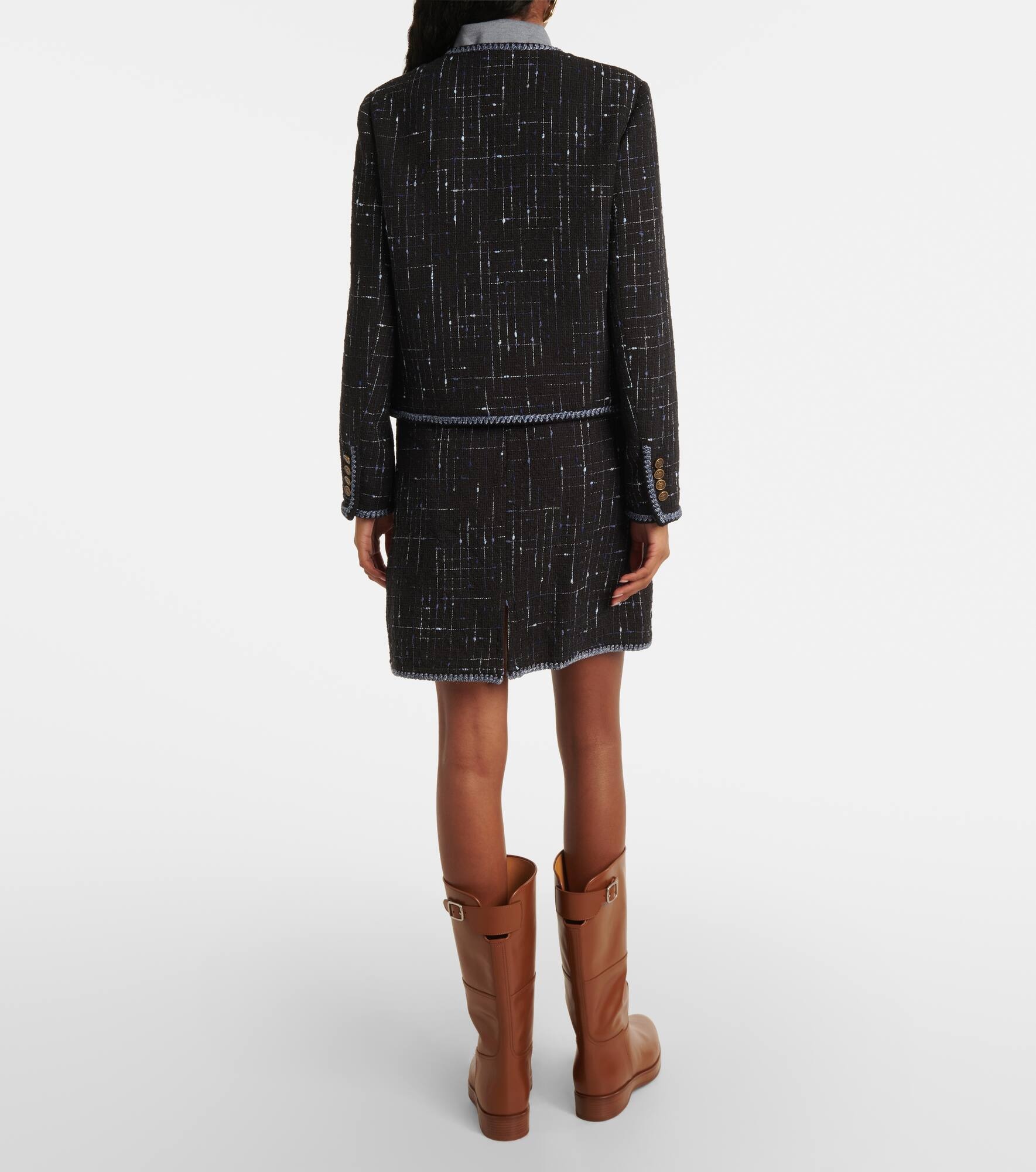 Cotton and linen-blend tweed jacket - 3