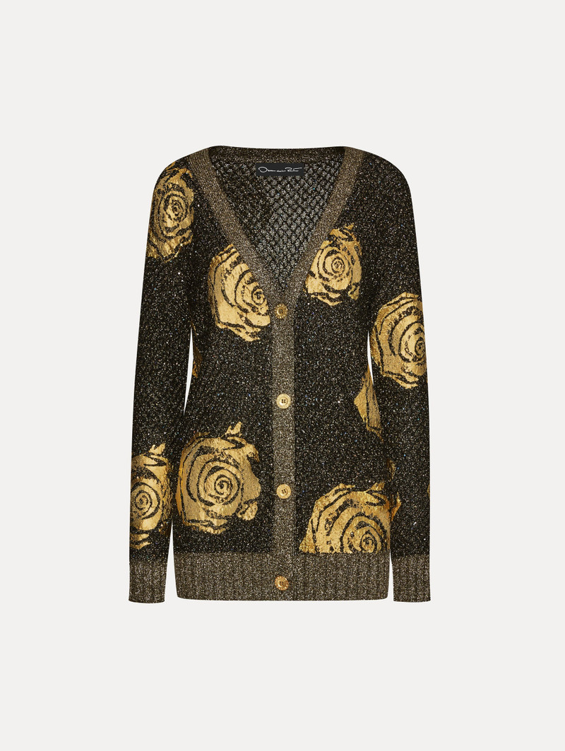 GOLD FOIL ENGLISH ROSE CARDIGAN 1