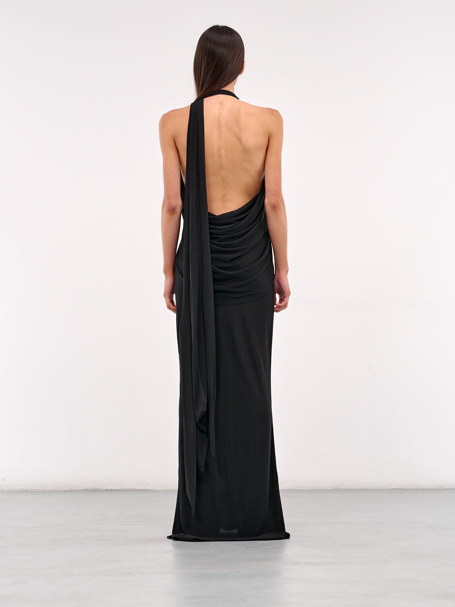 Lavalliere Draped Halter Dress - 3
