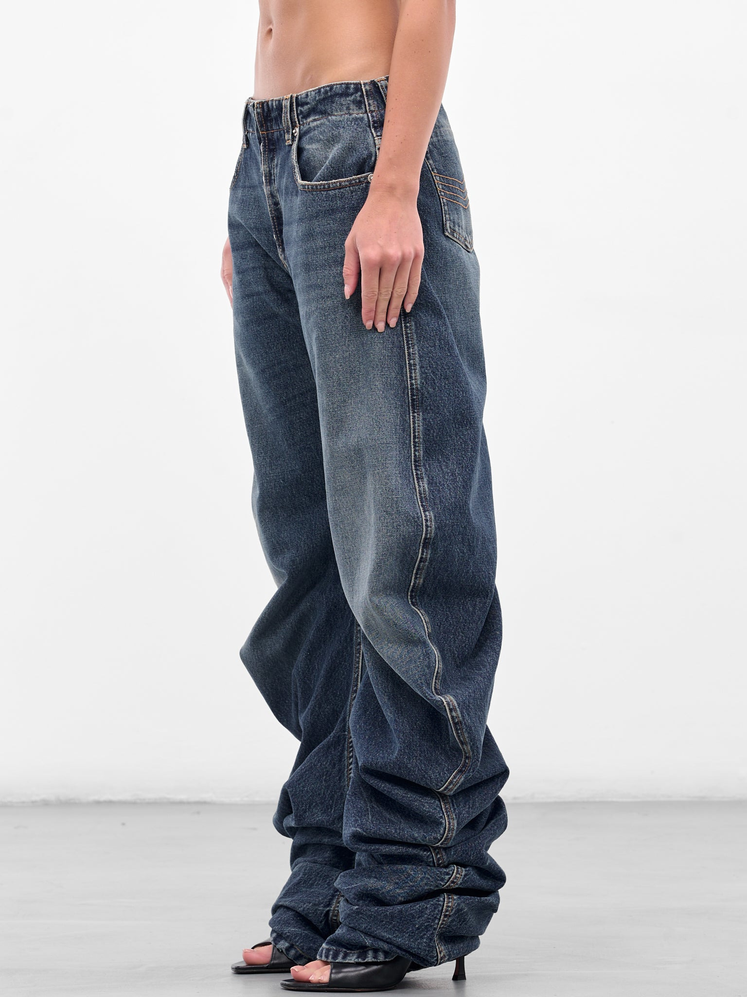 Blue Oversized Stacking Denim Jeans - 2