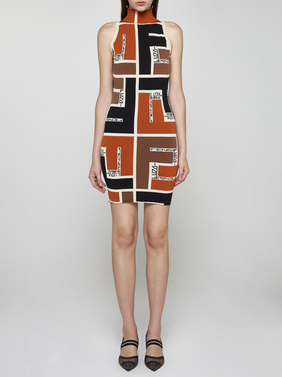 FENDI FF Puzzle viscose-blend dress outlook