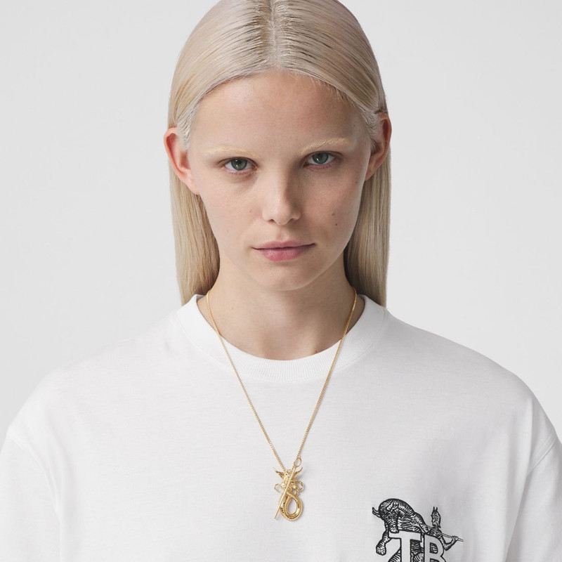 Gold-plated Mythical Alphabet Motif Necklace 3