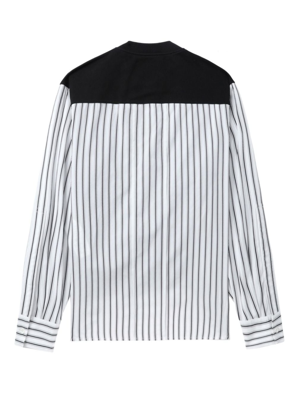 stripe-panel cotton sweatshirt - 6