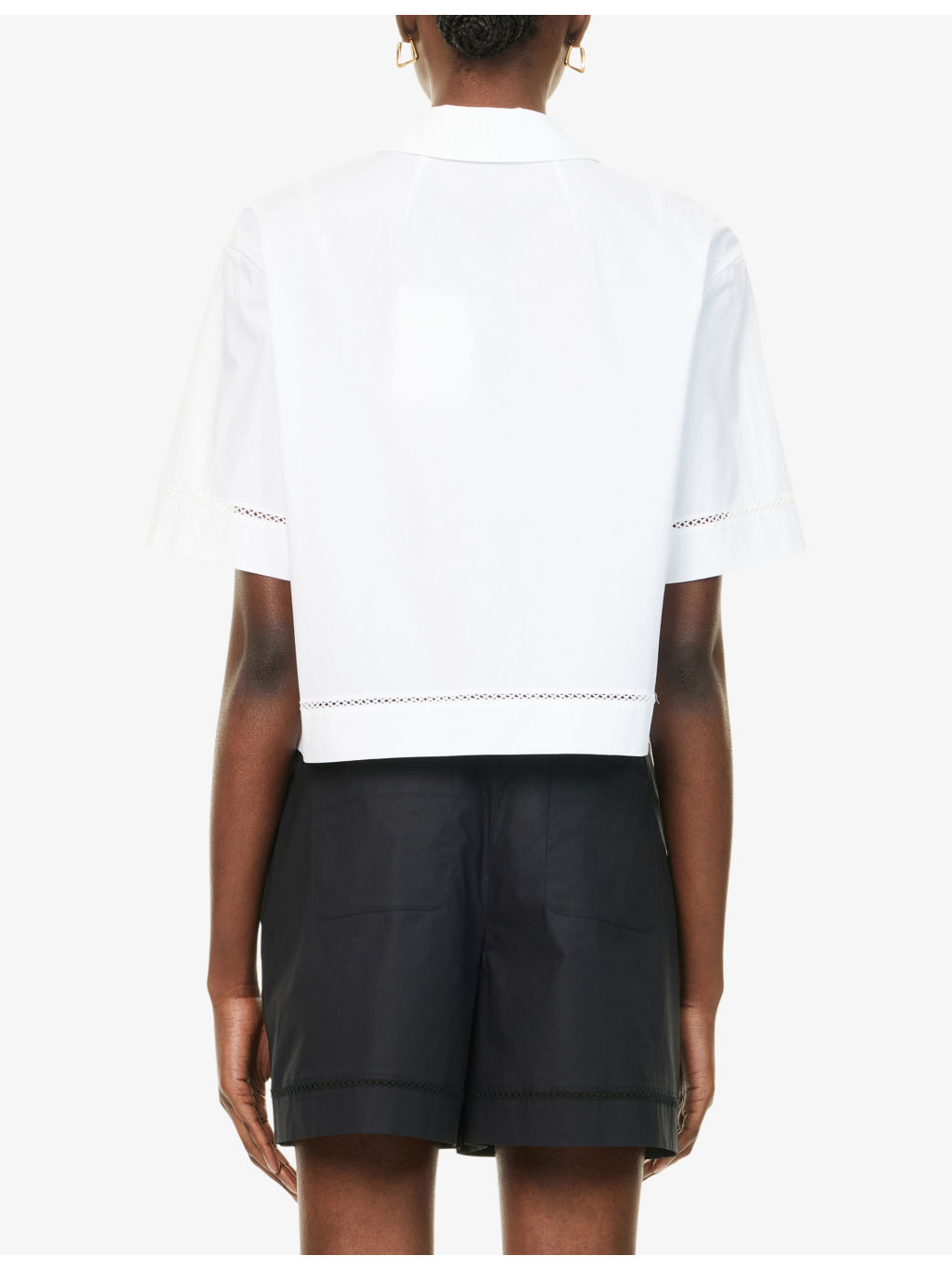 Cropped Short-Sleeves Stretch-Cotton Shirt - 4
