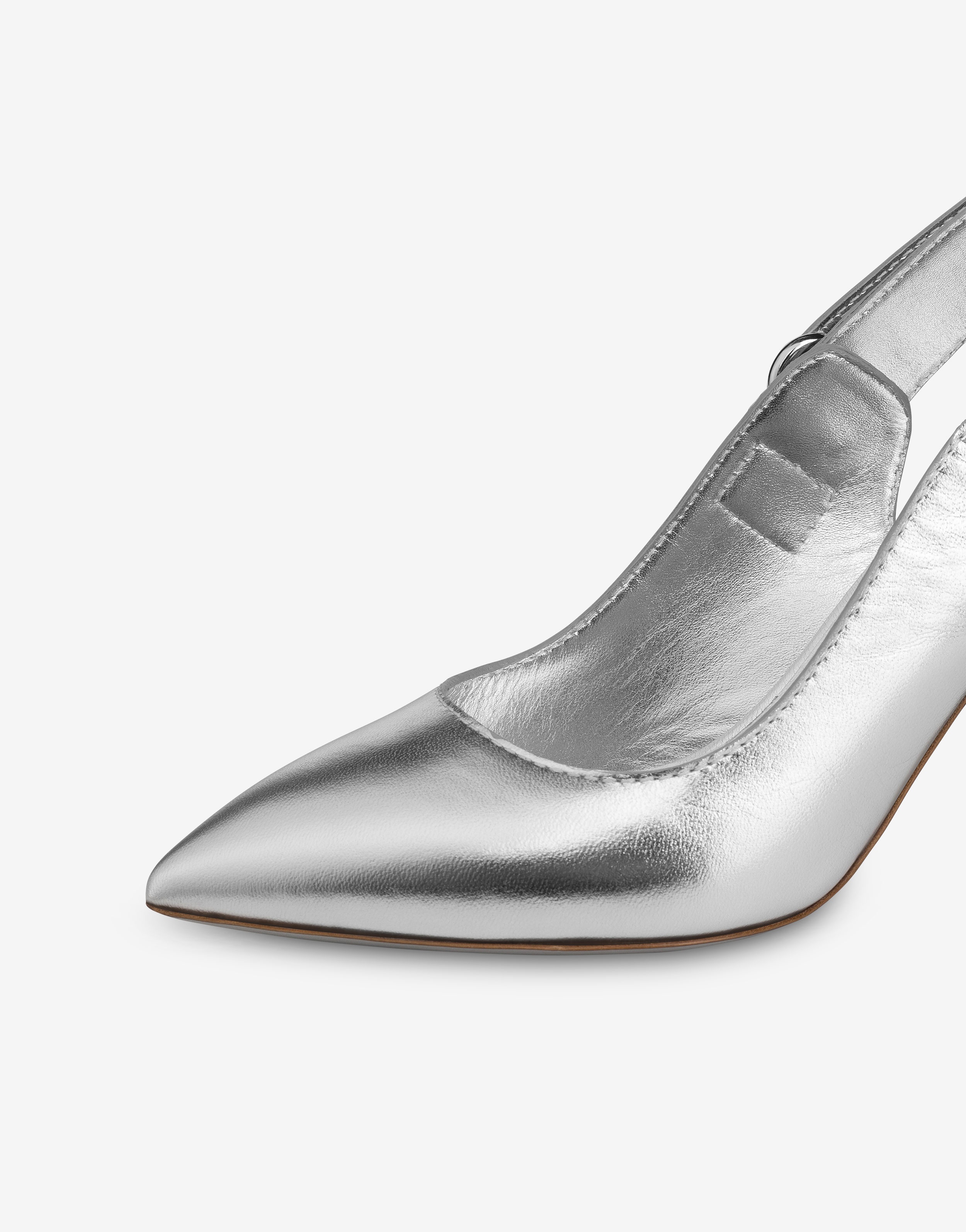 MOSCHINO PLATE LAMINATED SLINGBACKS - 4