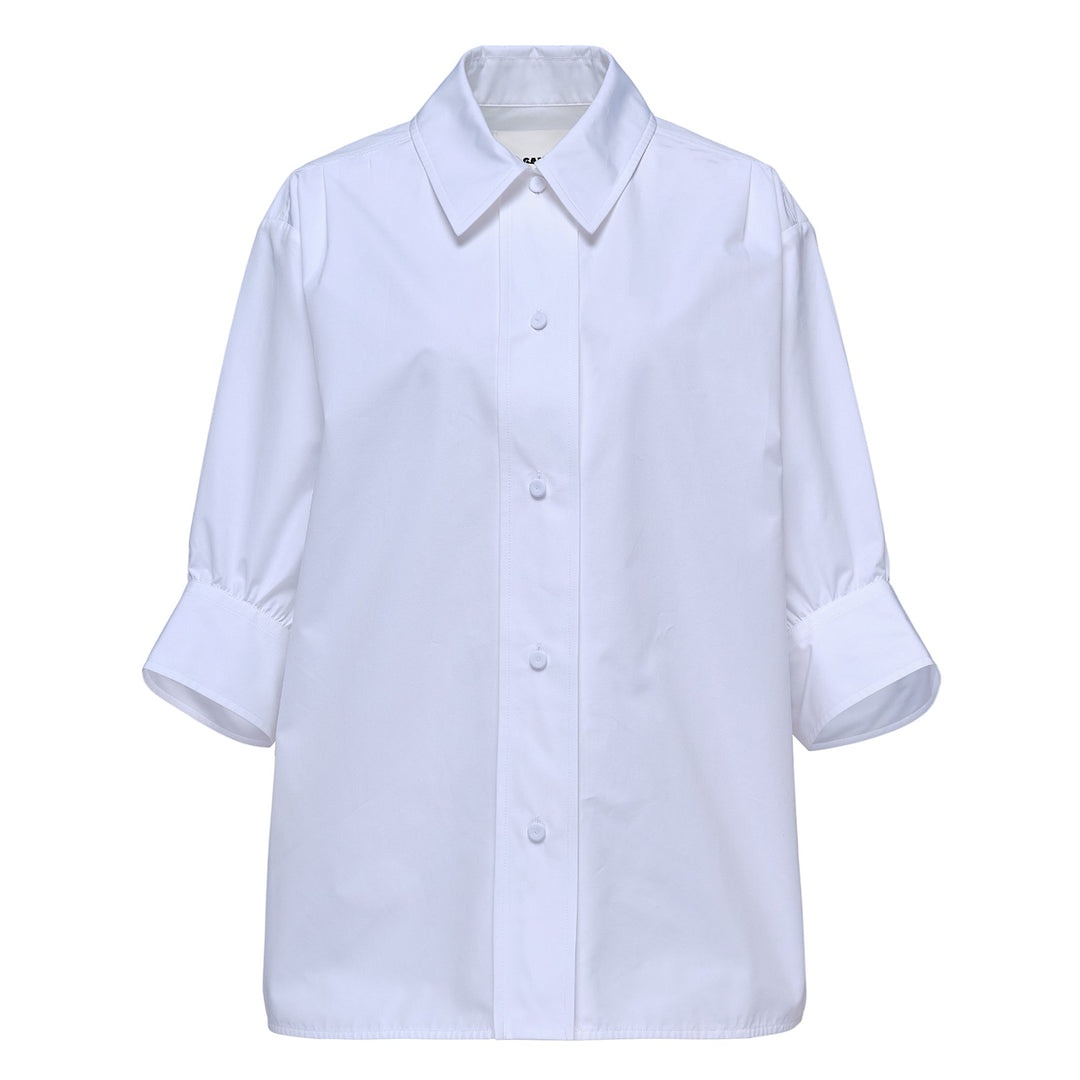 Boxy Shirt Gathered Volume Sleeves - 1