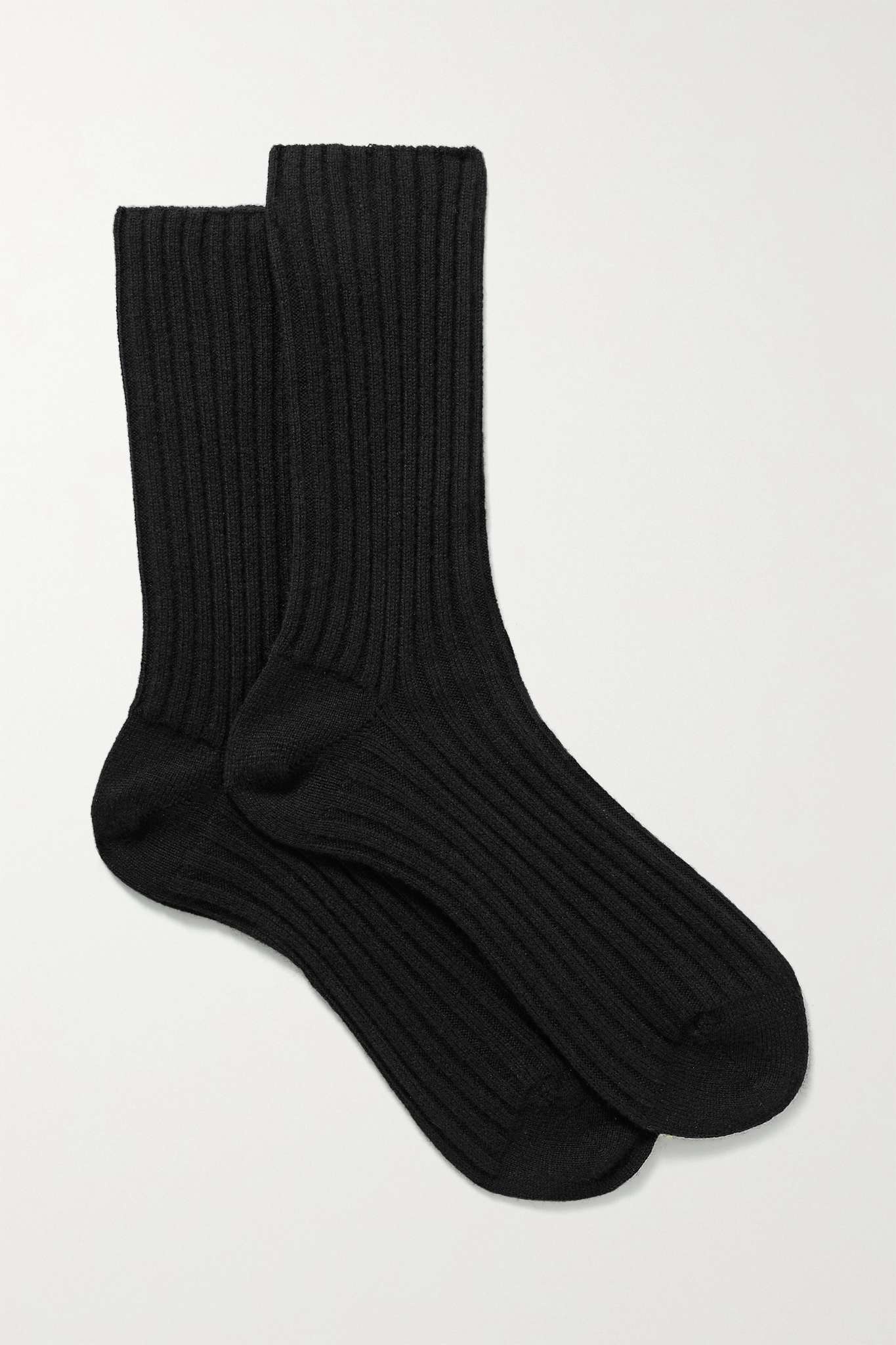 Ribbed cashmere socks - 1