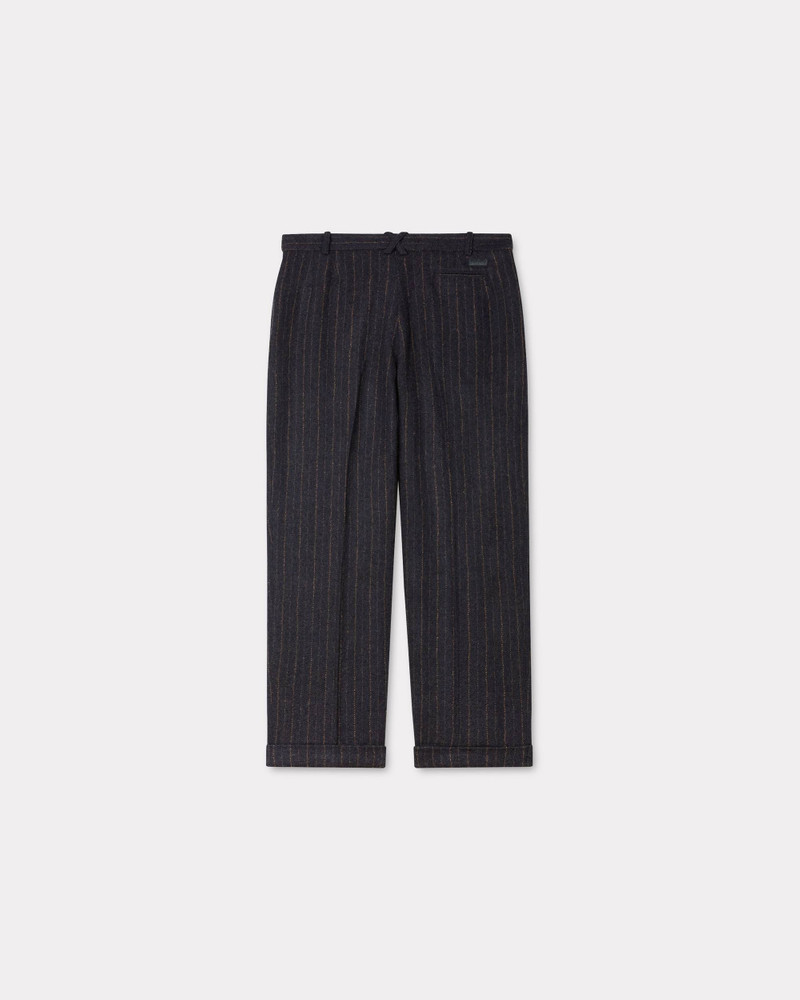 KENZO Straight pleated tailored pants in virgin wool outlook