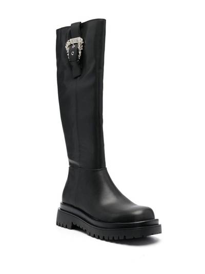 VERSACE JEANS COUTURE baroque-buckle knee-high boots outlook