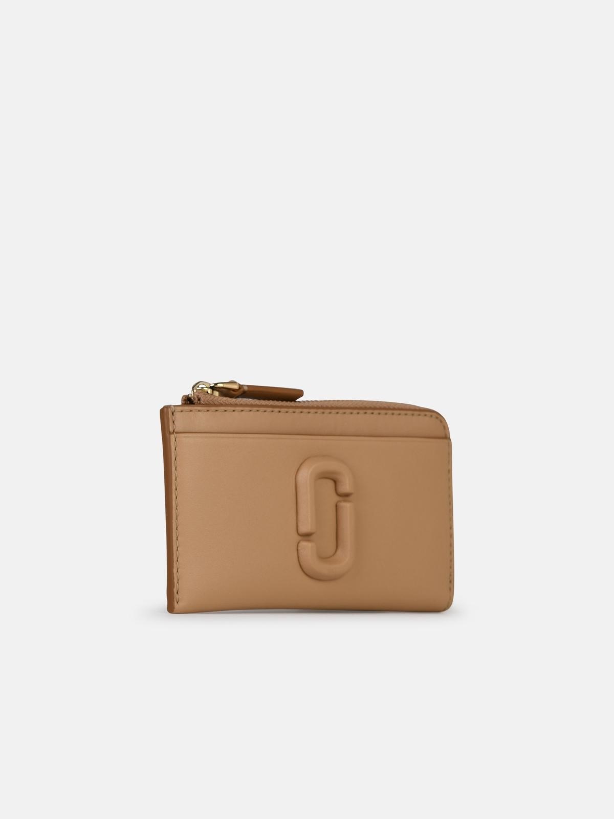 'ZIP' BEIGE LEATHER WALLET - 2