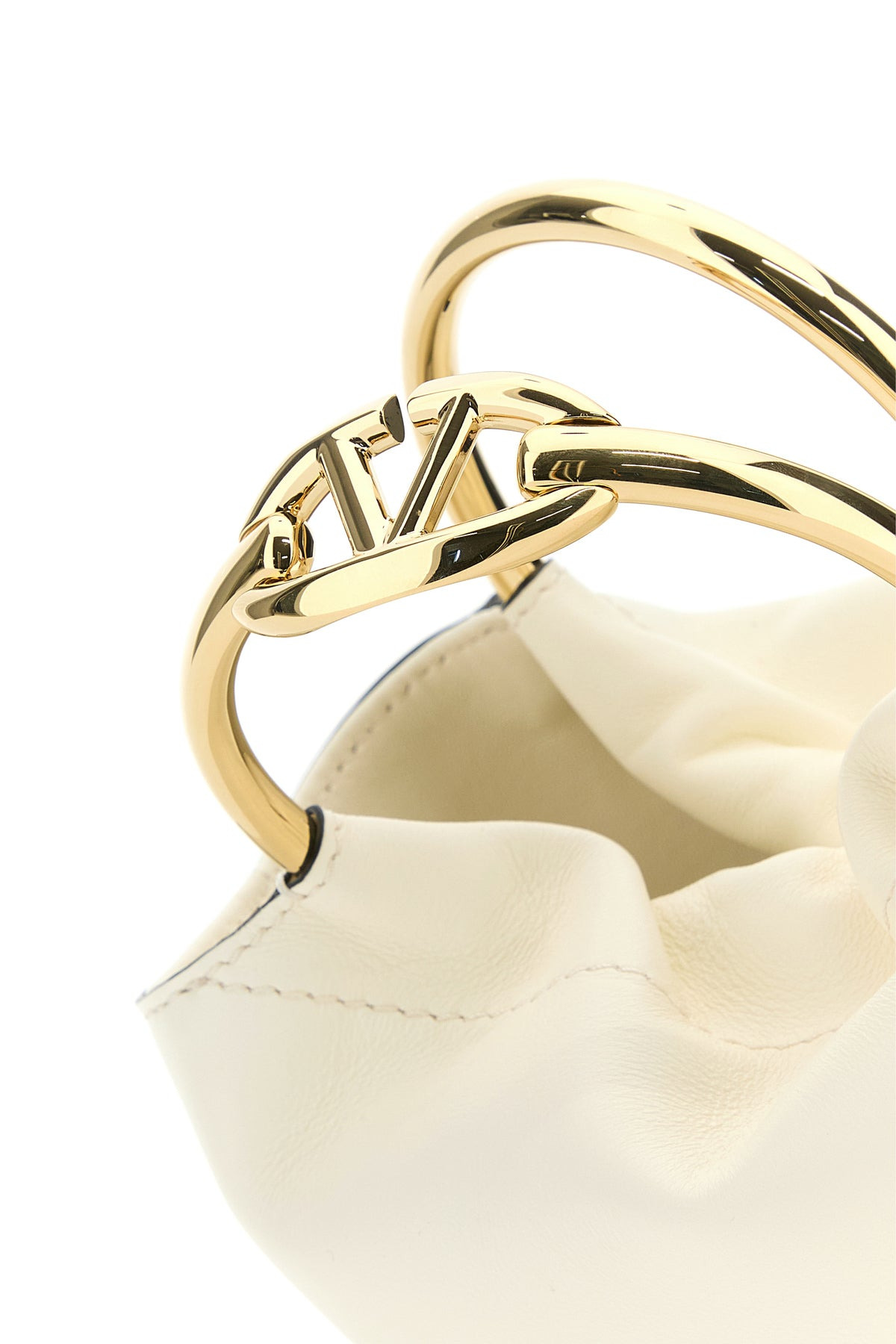 Ivory leather bucket bag - 4