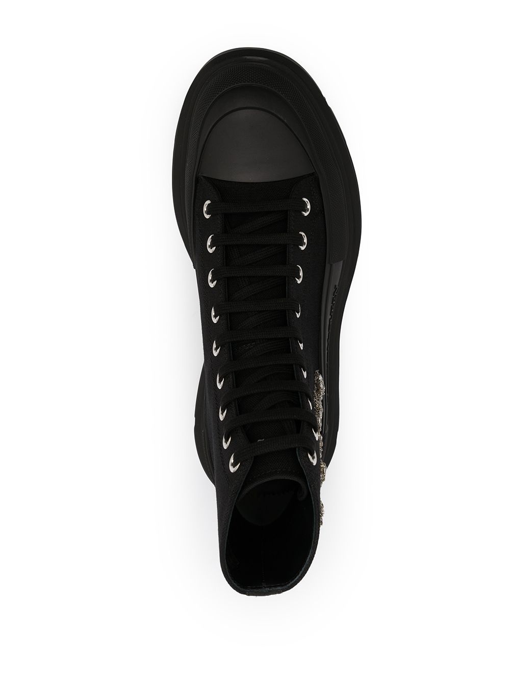 crystal lace-up platform sneakers - 4