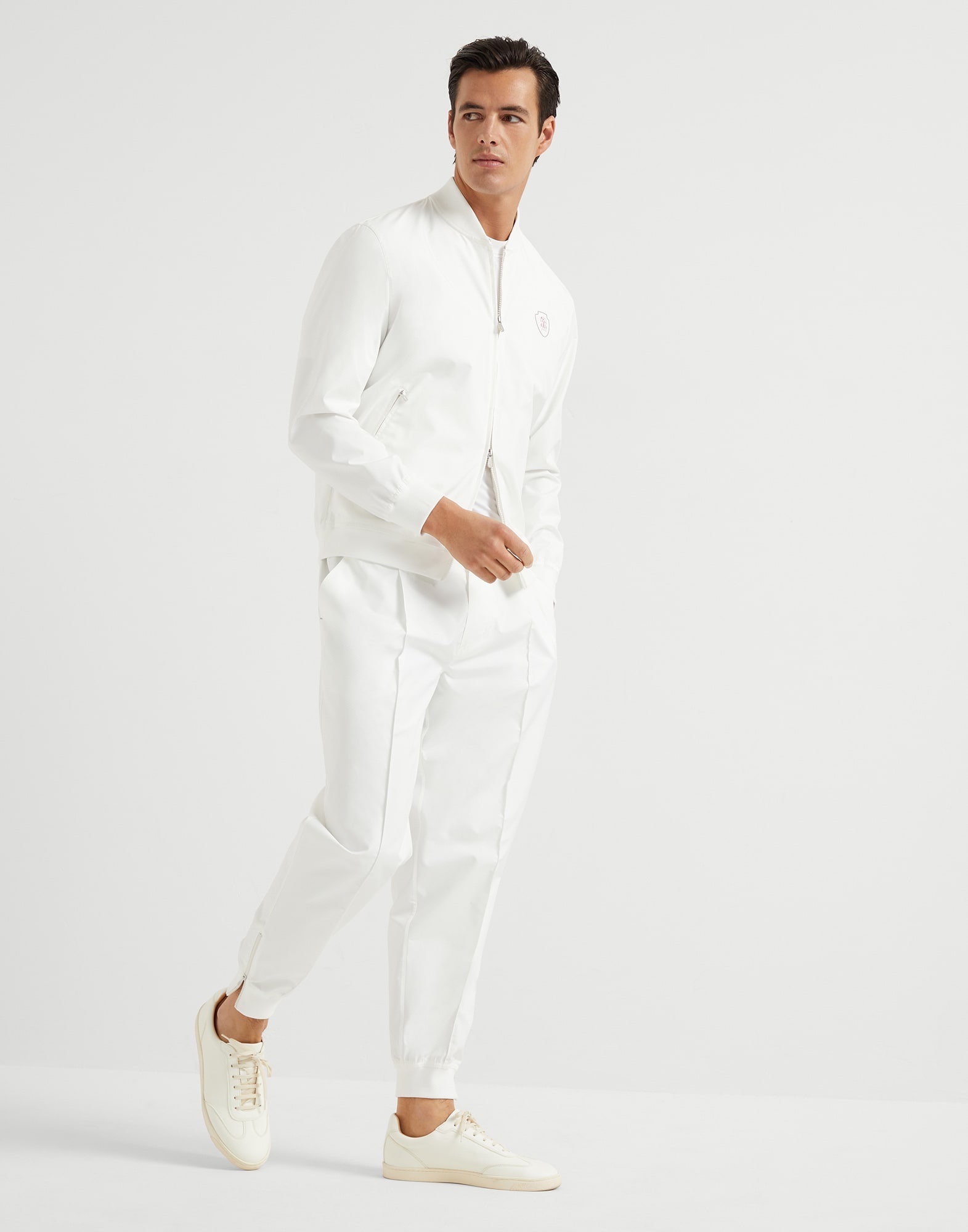 Nylon trousers with tabbed waistband, Crête detail and elasticated zipper cuffs - 4