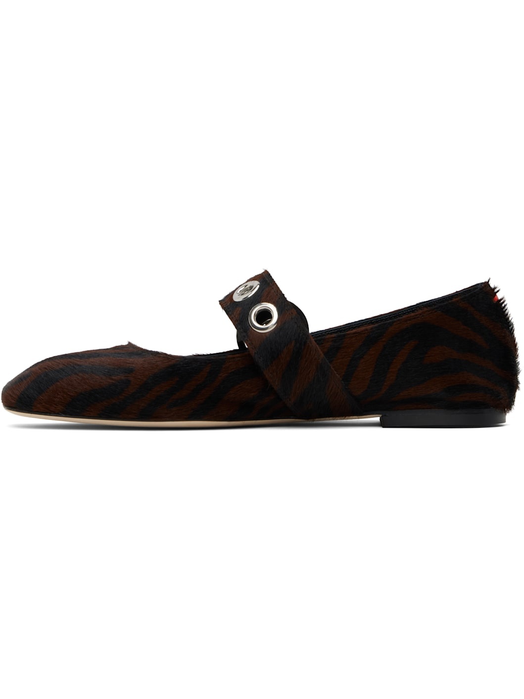 Black & Brown Uma Eyelet Mary-Jane Ballerina Flats - 3