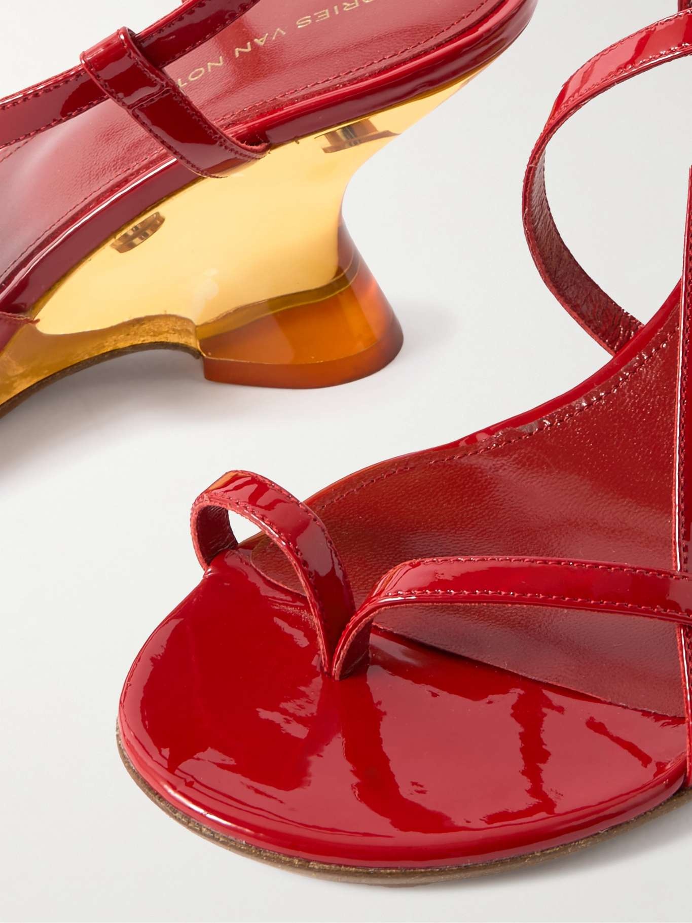 Patent-leather wedge sandals Red - 4