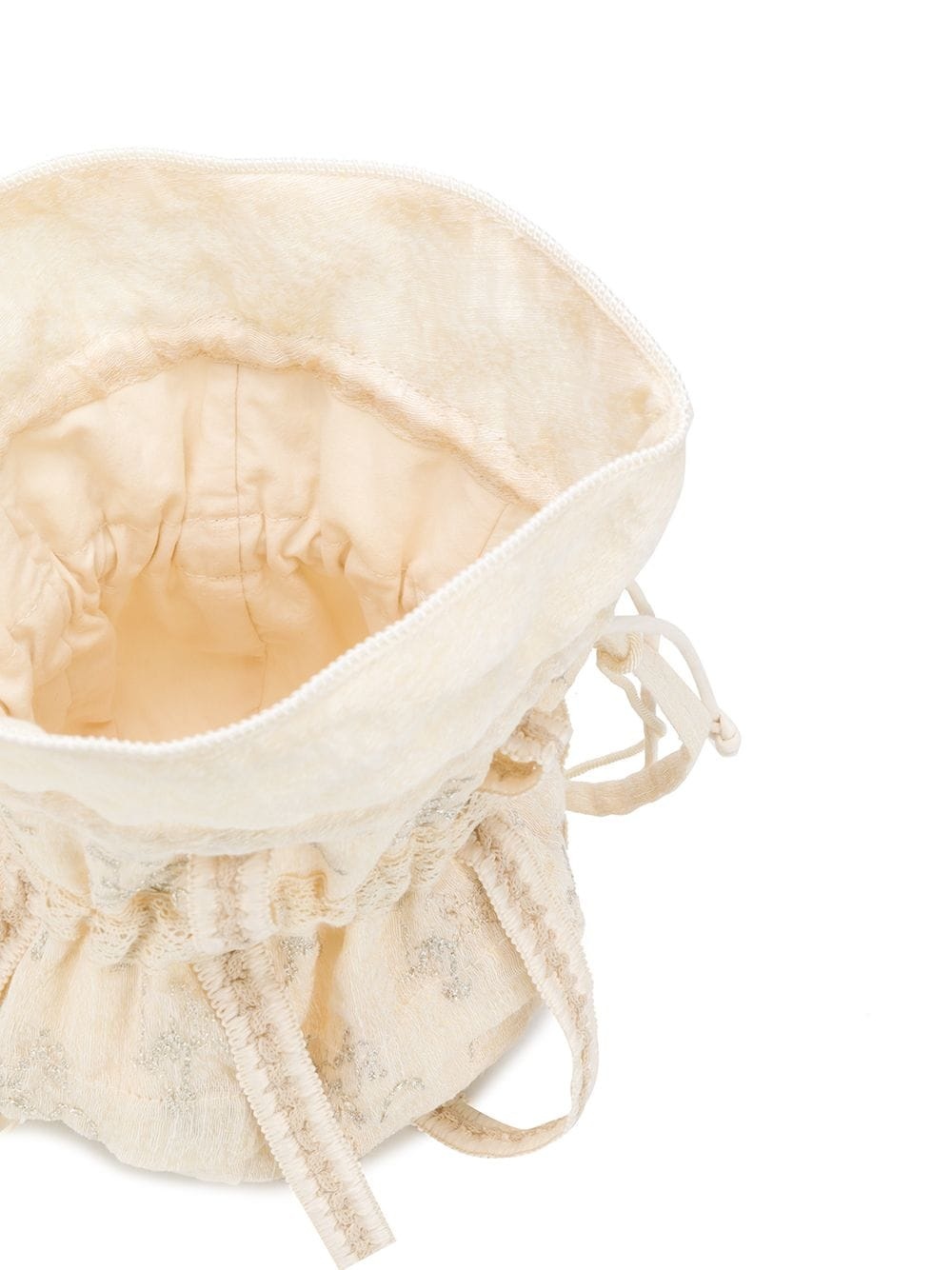 lace-trimmed mini bucket bag - 5