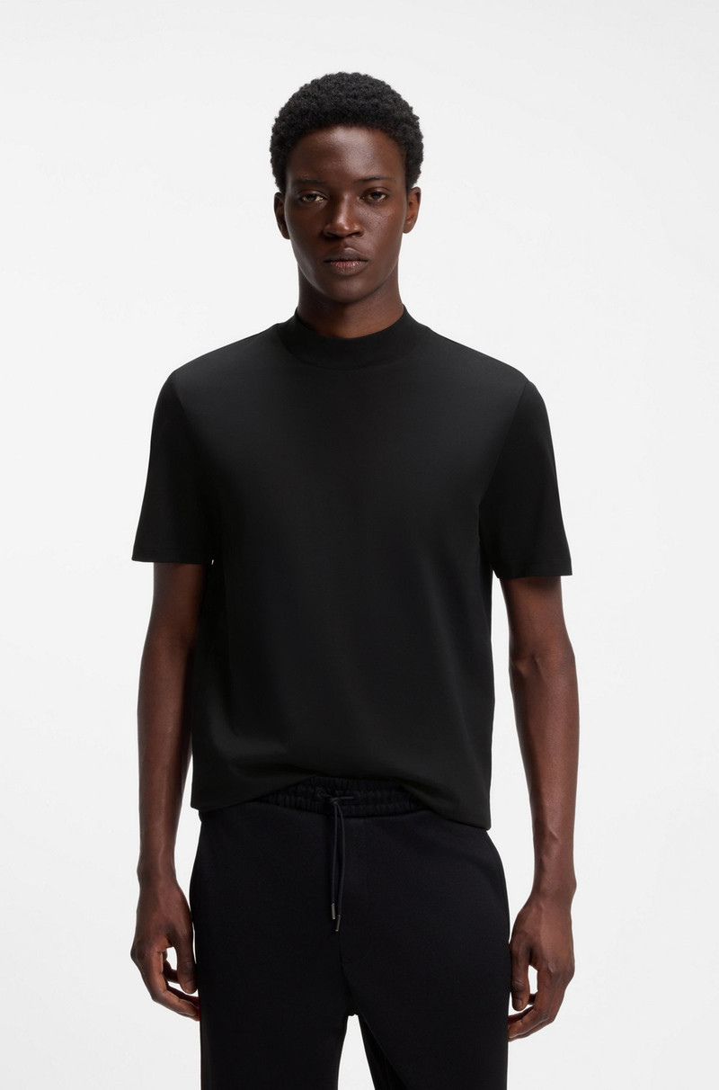 STAND-COLLAR SLIM-FIT T-SHIRT IN STRETCH COTTON 2