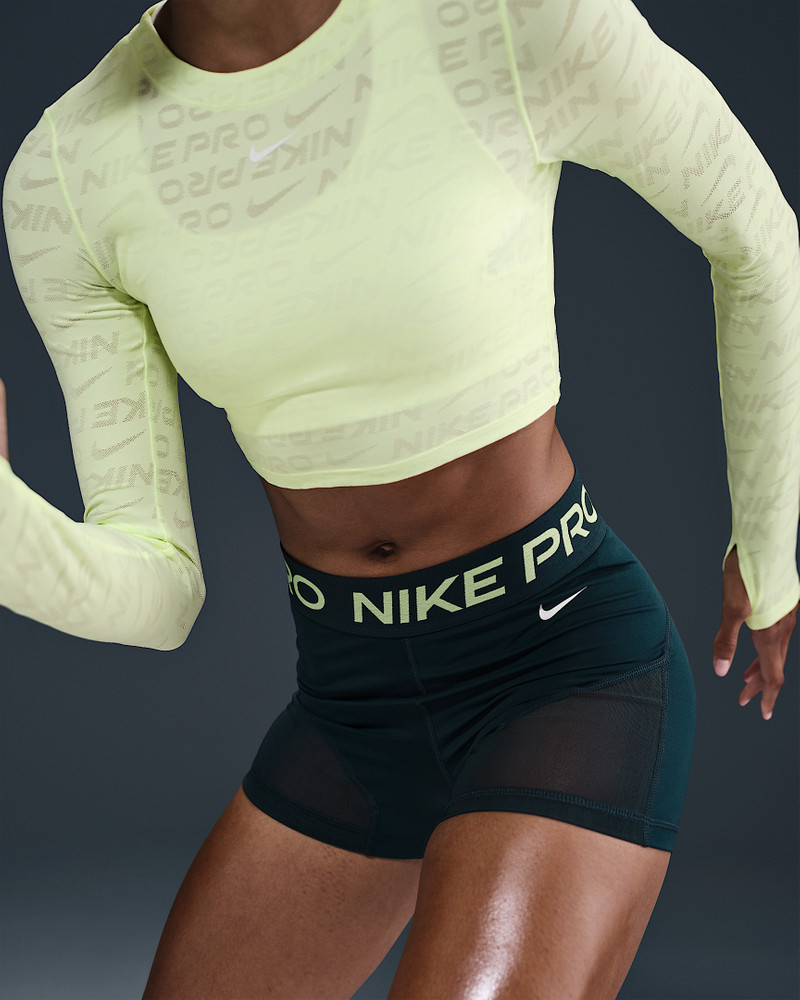 Nike Pro Women's Mid-Rise 3" Mesh-Paneled Biker Shorts 5