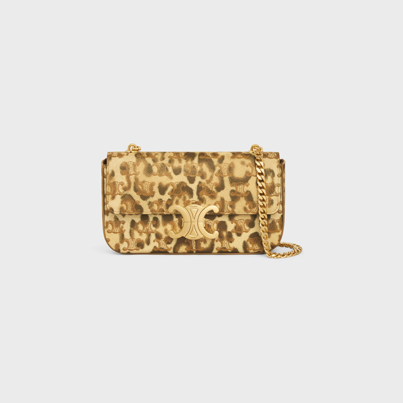 CHAIN SHOULDER BAG CLAUDE in Triomphe Canvas with leopard print - 1