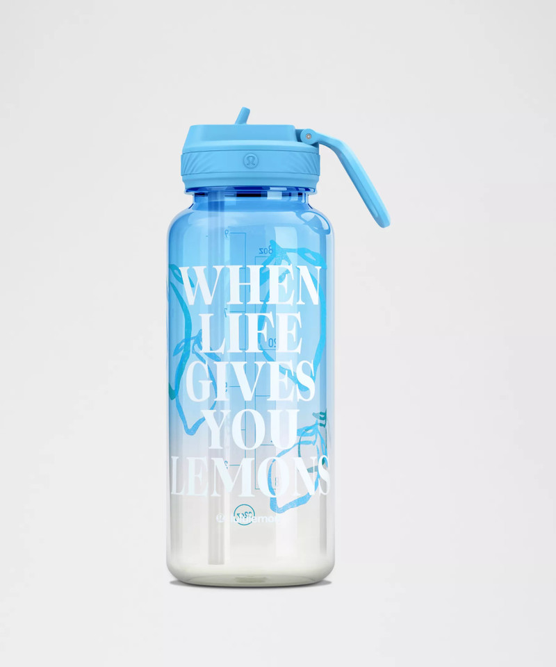 Back to Life Sport Bottle 32oz Straw Lid *Lemons Quote 1