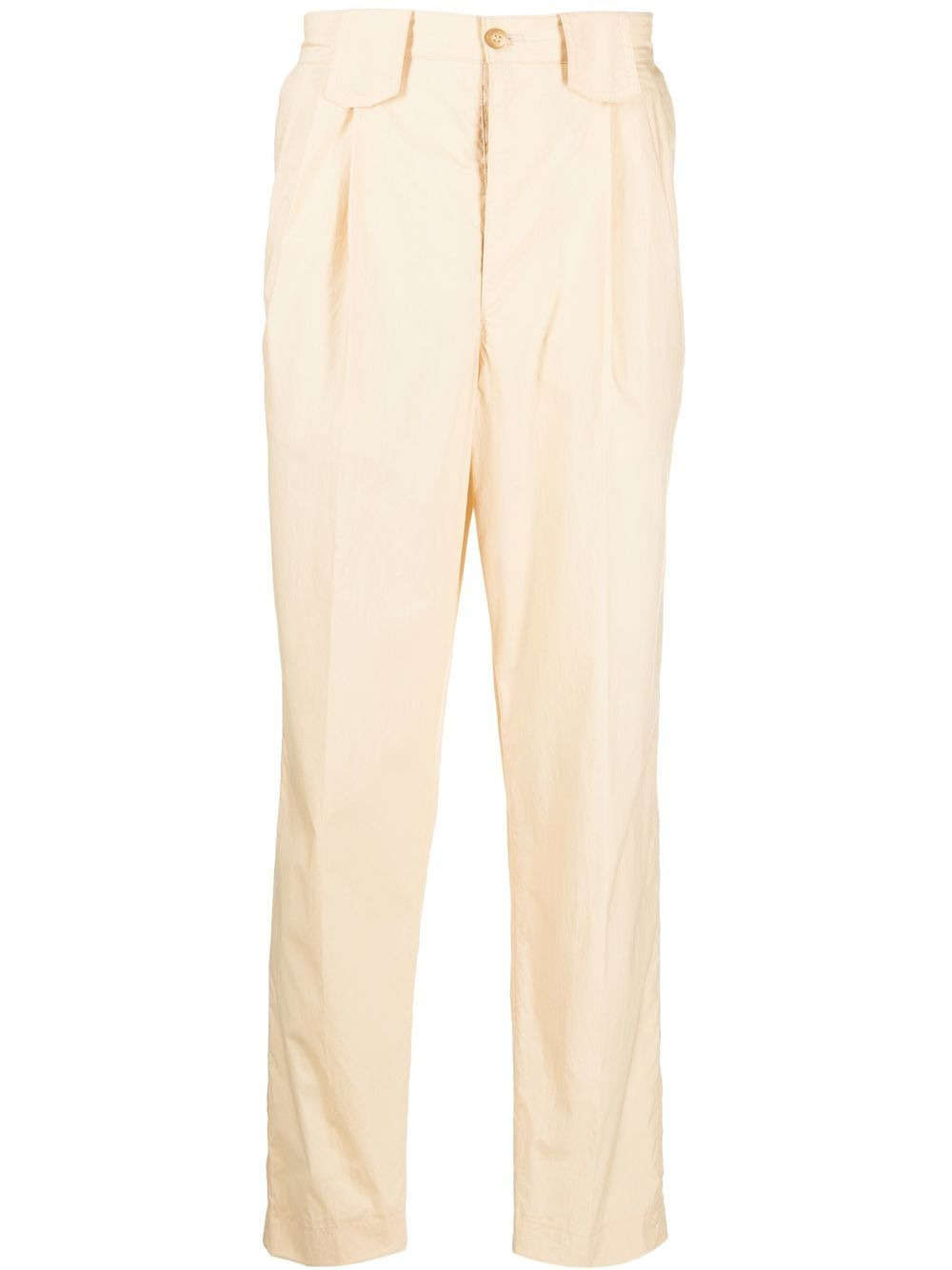 pleat-detail high-waisted trousers - 1