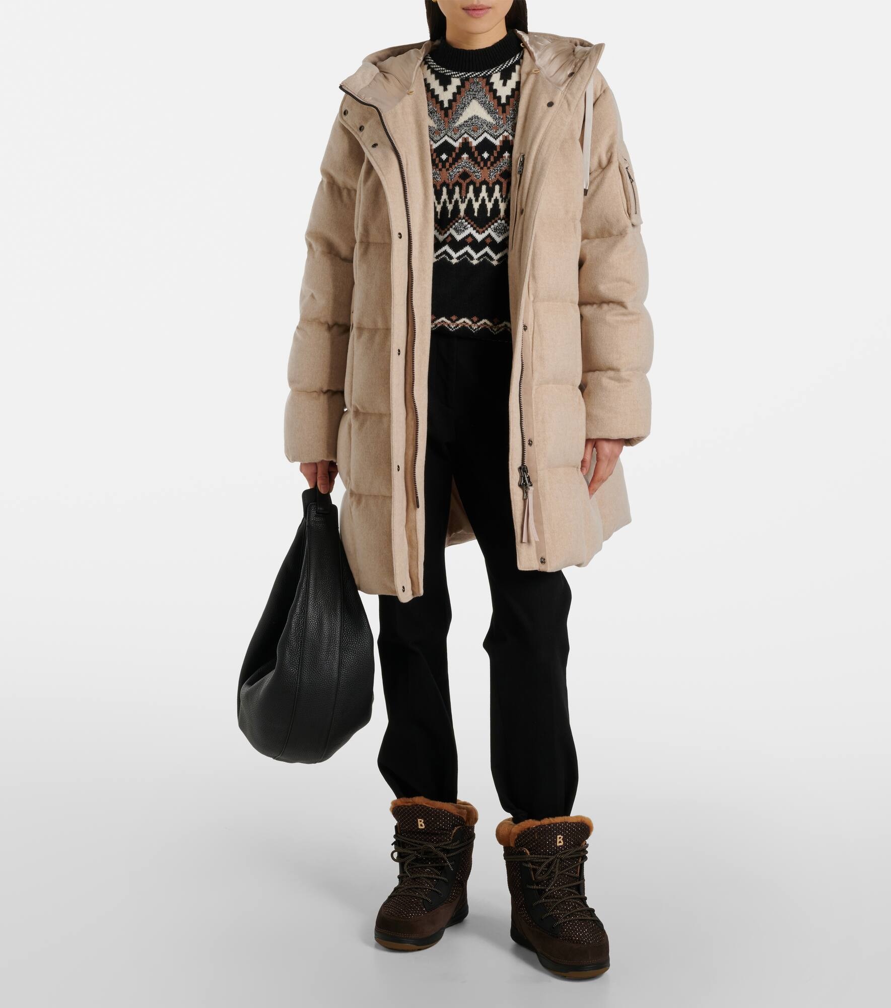 Verbier shearling-trimmed suede ankle boots - 3