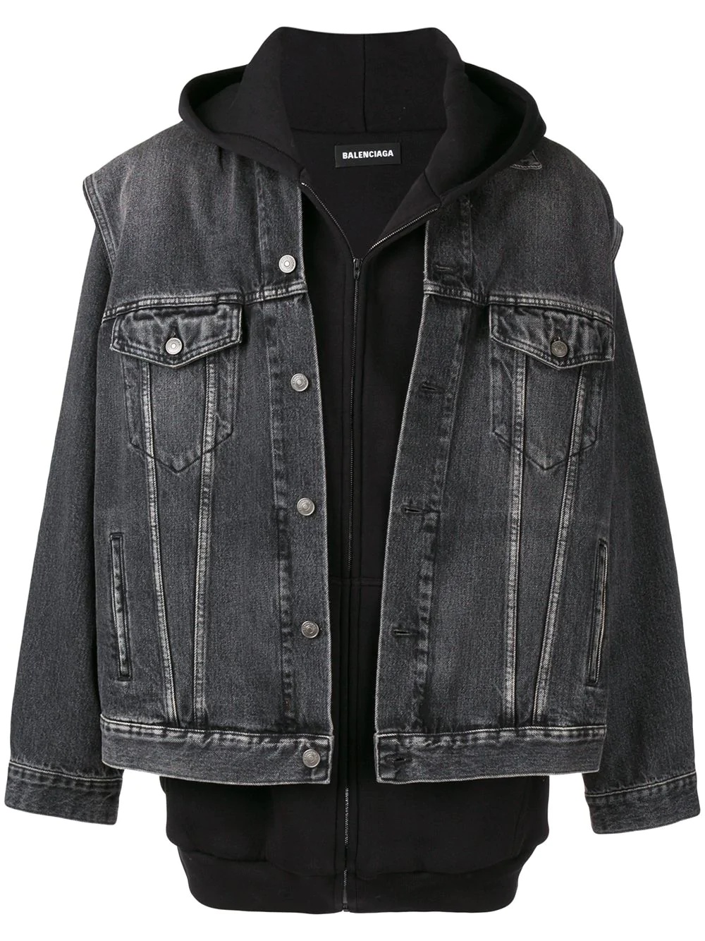 twinset hoodie denim jacket - 1