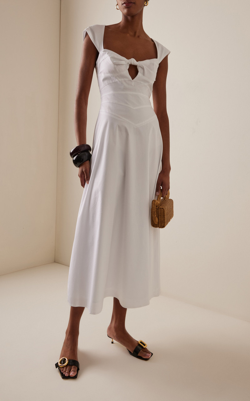 Cult Gaia Magnolia Cotton-Blend Maxi Dress white outlook