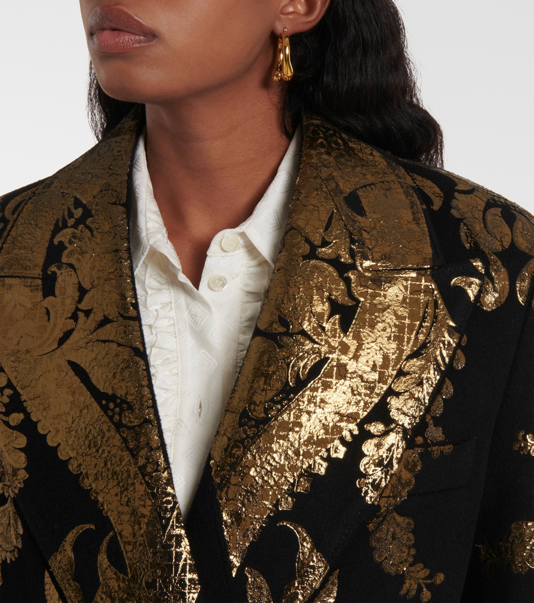 Paisley wool and cashmere blazer - 4