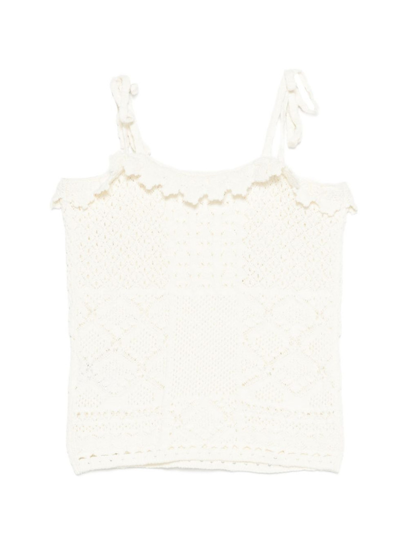 ba&sh pointelle-knit scalloped-trim top outlook