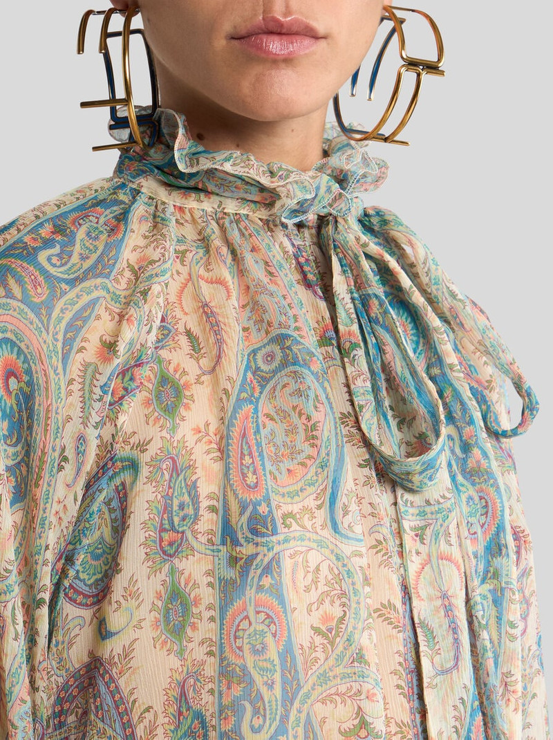 Etro SILK CREPON BLOUSE WITH SILK SCARF AND PAISLEY FOLIAGE MOTIF outlook