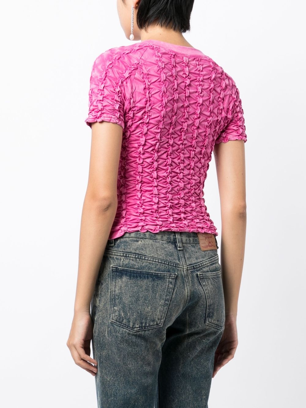 ruched-detailing cotton T-shirt - 4