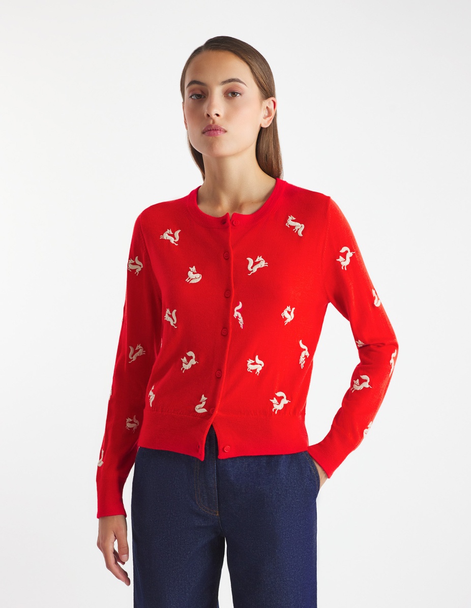 FANCY FOX EMBROIDERED CARDIGAN - 3