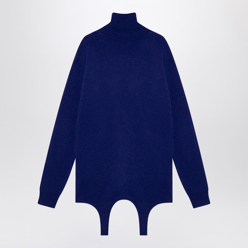Saint Laurent Electric Blue Turtleneck With Garter Women - 2